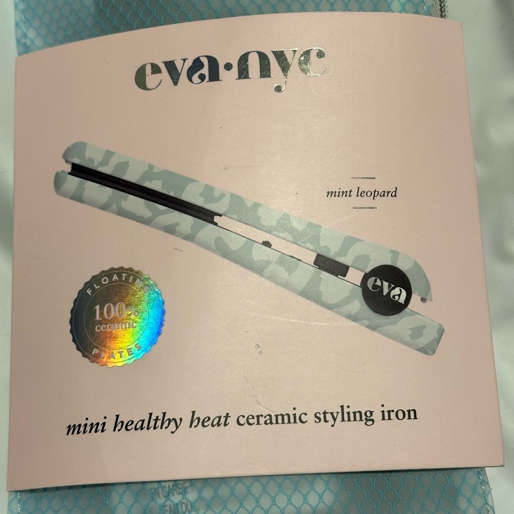 Eva NYC Mint Leopard Ceramic Styling Iron